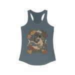 Art Nouveau Muse Women'S Racerback Tank Top, Witchy Stuff, Botanical Cottagecore Yoga Tank, Floral Moon Eclectic Clothing, Cute Boho Tank