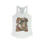 Art Nouveau Muse Women'S Racerback Tank Top, Witchy Stuff, Botanical Cottagecore Yoga Tank, Floral Moon Eclectic Clothing, Cute Boho Tank