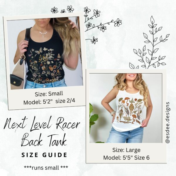 Art Nouveau Muse Women'S Racerback Tank Top, Witchy Stuff, Botanical Cottagecore Yoga Tank, Floral Moon Eclectic Clothing, Cute Boho Tank