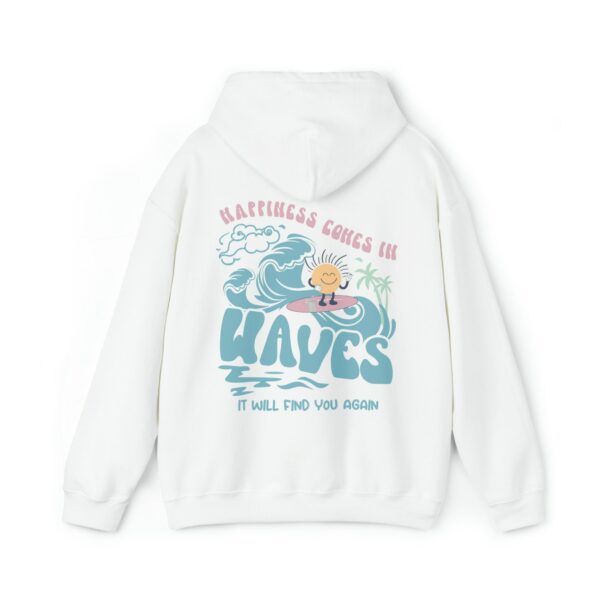 Happiness Comes In Waves Back Hoodie, Trendy Sweaters For Women,Vsco Hoodie,Aesthetic Sweater,Summer Vibes Hoodie,Tumblr Hoodie,Perfect Gift