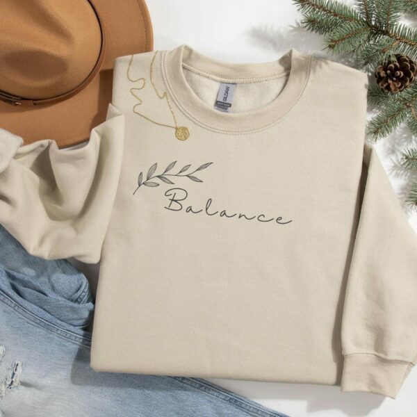 Balance Crewneck Sweatshirt, Cozy Unisex Sweatshirt For Self-Care, Mindfulness Gift, Everyday Comfort, Relaxed Style, Minimalist