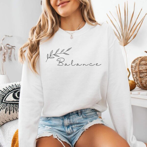 Balance Crewneck Sweatshirt, Cozy Unisex Sweatshirt For Self-Care, Mindfulness Gift, Everyday Comfort, Relaxed Style, Minimalist