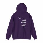 Do What Makes You Happy Hoodie Sweatshirt - Minimalist Smiley Design With White Text In Multiple Colors For Men & Women